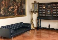 Magister sofa by Flexform on display at Rome's Palazzo Borromeo